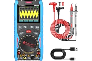 SKYCENX SK210 Digital Oscilloscope Multimeter, 50Msp Sampling, 12MHz Bandwidth, 6000-Count True RMS, 2.4" Color Display, Waveform Generator, Auto/Manual Range, Overload Protection