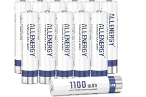ALLENERGY Rechargeable AAA Batteries 1100mAh Ni-MH Rechargeable Triple AAA Batteries 1.2V AAA Batteries Rechargeable 12 Pack, Per-Charged AAA Battery for Outdoor Solar Lights