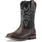 Rollda Kids Cowboy Boots for Boys Girls Western Square Toe Cowgirl Boots with Walking Heel (Toddler/Little Kid/Big Kid)