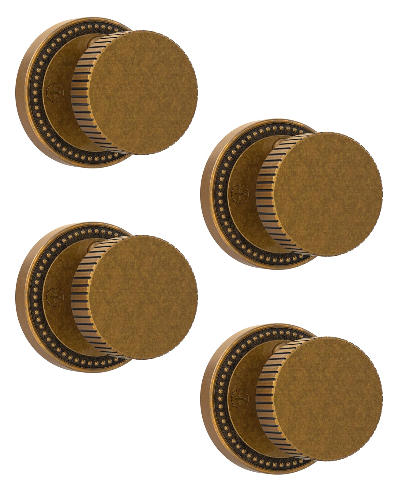 Photo 1 of Asidrama 4 Pack Antique Brass Privacy Door Knobs with Lock, Vintage Door Handles with Antique Brass Door Knobs Interior for Bedroom or Bathroom, Heavy Duty Door Lever for Left Right Sided Doors