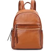 Kattee Genuine Leather Backpack Purse for Women Multi-functional Elegant Daypack Soft Leather Shoulder Bag Shopping Trip, Medium, Brown