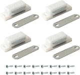 HARMAC HOUSE 4x Heavy Duty Magnetic Door Catch 6kg White Cupboard Cabinet Latch