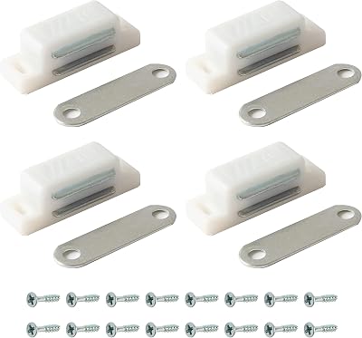 HARMAC HOUSE 4x Heavy Duty Magnetic Door Catch 6kg White Cupboard Cabinet Latch