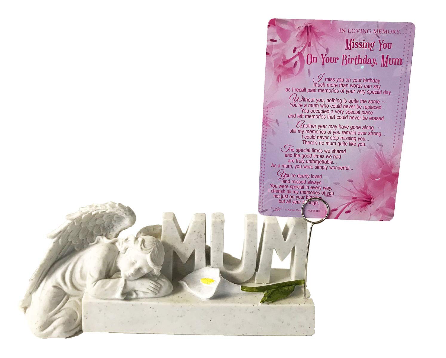 Mum Grave Card Missing You Birthday Graveside Ornament Statue Angel