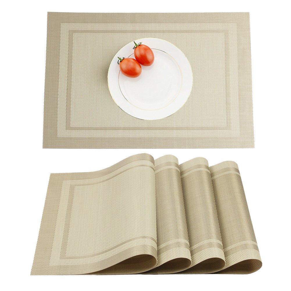 Yanyi Set of 6 PVC Placemats, Textilene Placemats for Dinning...