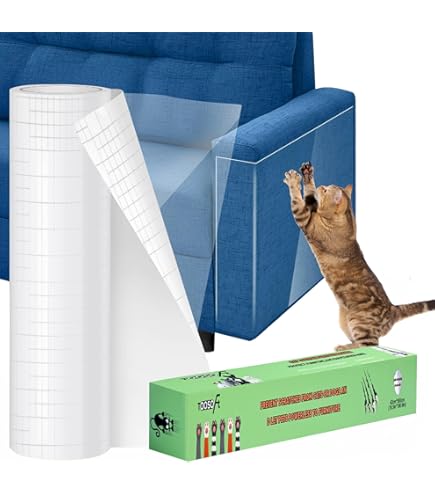 Cat Scratch Furniture Protector Tape - 196.8" X 11.8" Clear PVC, Thick Anti-Scratch Sticker For Sofa