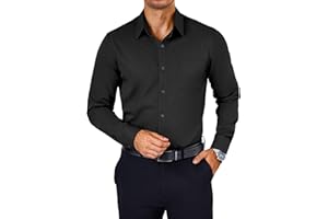 COOFANDY Men's Shirt Long Sleeve Button Down Non-Iron Casual Shirts Business Casual Regular Fit Plain Shirts