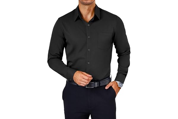 COOFANDY Men's Shirt Long Sleeve Button Down Non-Iron Casual Shirts Business Casual Regular Fit Plain Shirts