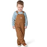 Carhartt Boys Loose Fit Canvas Bib Overalls | Boys' &amp; Girls' Bib Overall | Adjustable Shoulder Straps | Shoulder &amp; Crotch Snaps | Reinforced Knees | Durable Construction