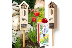 GARDENINGPRODUCTS4LESS Wooden Insect House, Insect Hotel for Bugs, Bees, Butterflys, Ladybirds, Natural Beneficial Insect Habitat for Garden and Yard