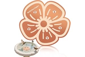 CONDERYANG Bird Bath Copper Purification Disk 99.99% Pure Copper Water Cleaning Discs Five Point Support 0.6mm Physical Clean Water for All-Season Universal Natural Fit Outdoor Birdbaths Bowls Garden （Flower）