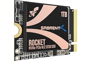 SABRENT 2230 M.2 NVMe Gen 4 1TB SSD 4750MB/s Read PCIe 4.0 X4 Internal Solid State Drive Compatible with Steam Deck, Surface 