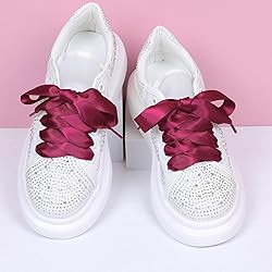 Booyckiy Flat Colorful Satin Ribbon Shoelaces