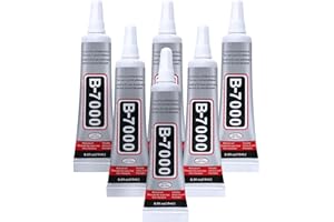 FITTDYHE 6PCS Jewelry Glue - 15ML/0.5fl oz Clear DIY Craft Glue for Rhinestones, Waterproof Strong Bond Adhesive for Phone Repair, Nail Art, Shoes, Fabric, Metal, Glass