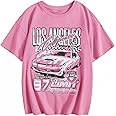 WDIRARA Girl's Car Letter Graphic Print Round Neck Short Sleeve Tee Summer Casual T Shirt