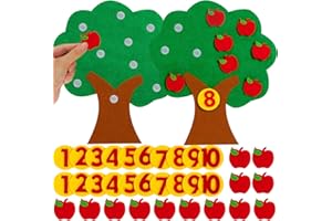 jojofuny Non-Woven Digital Appletree 1-10 Number Cognitive Pairing Game for Kids – Matching Activity for Toddlers & Preschool