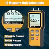 BTMETER QX-1201 Digital Manometer Gas Pressure Meter HVAC Dual Port view 3
