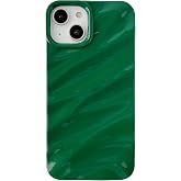 Caseative for iPhone 13 Case, Green | Water Ripple Pattern Curly Wave Shape Soft