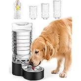 Heouvo 2.5 Gallon Automatic Dog Water Dispenser【Wide Mouth for Easy Hand-in Cleaning】【Removable Stainless Steel Bowl】, Gravity Refilling Large Capacity for Cats and Dogs, Multi-Pet Homes
