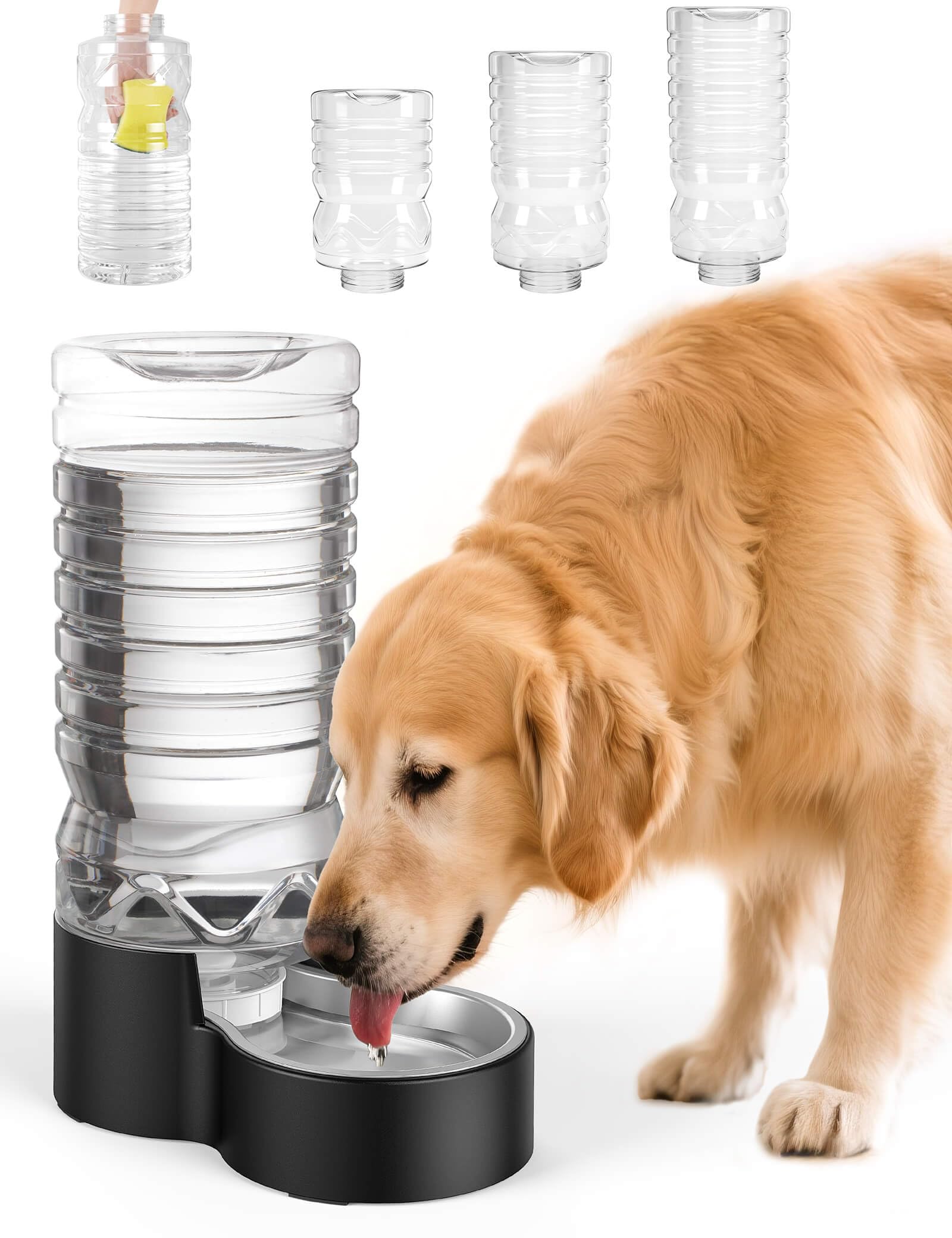Photo 1 of Heouvo 2.5 Gallon Automatic Dog Water Dispenser?Wide Mouth for Easy Hand-in Cleaning??Removable Stainless Steel Bowl?, Gravity Refilling Large Capacity for Cats and Dogs, Multi-Pet Homes