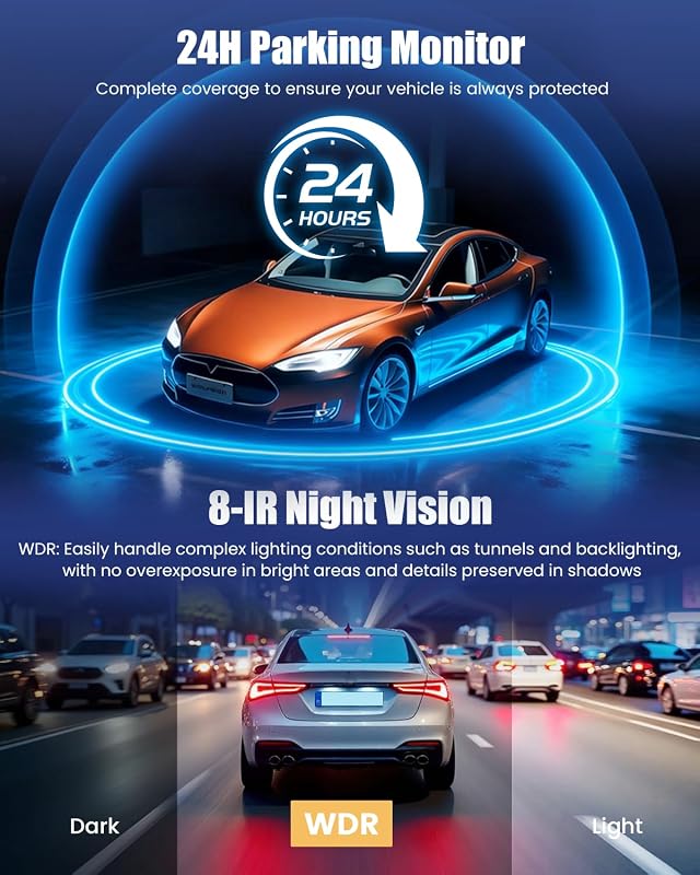 360° Dashcam Auto Vorne Hinten, 4 Kanal Dash Cam Auto Kamera FHD — Foto 3 von 6