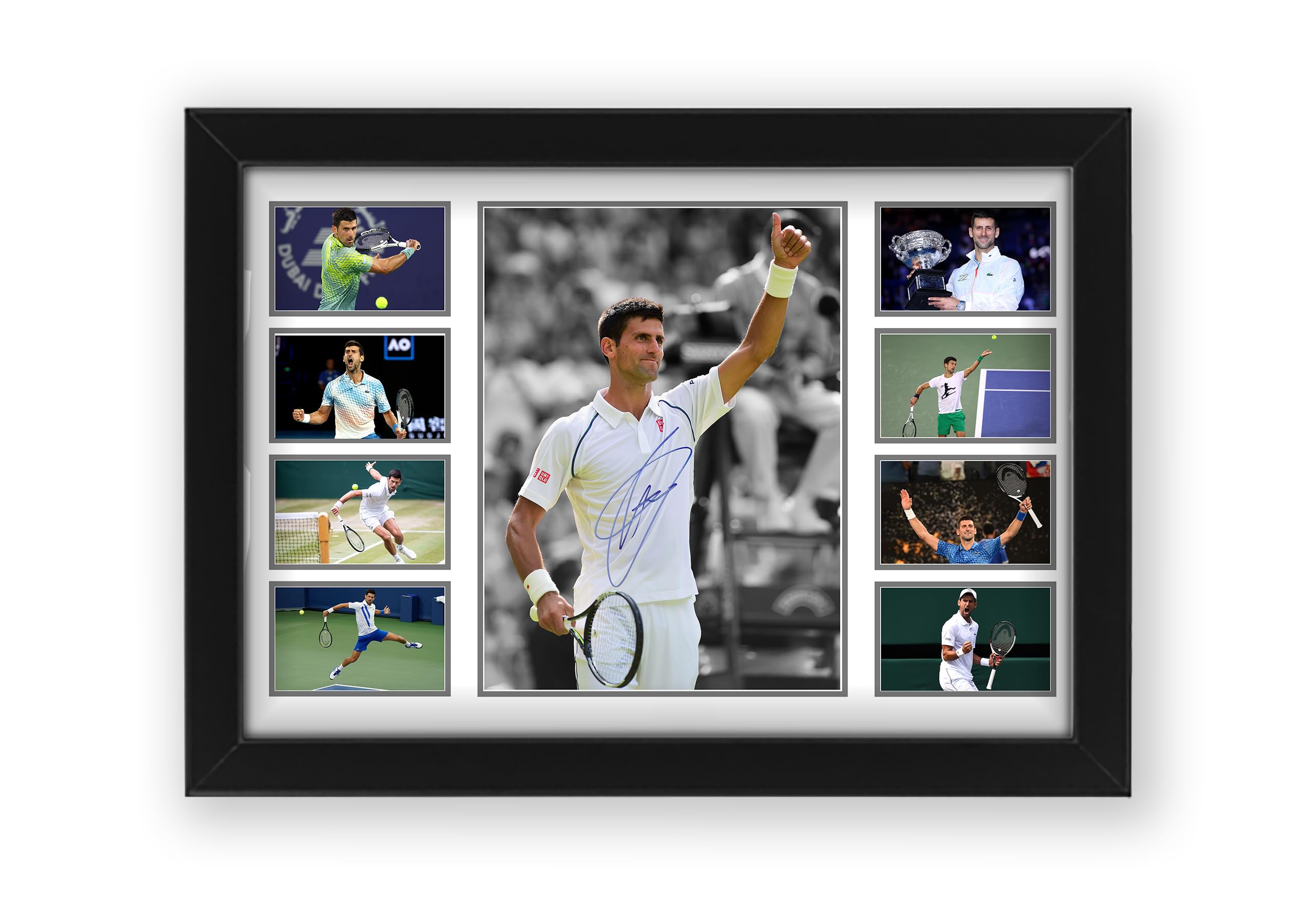 Novak Djokovic Signed Poster Print - Limited Edition Autograph Fan Gift – Collectible Memorabilia Merchandise (Framed A3 (30x40cm))