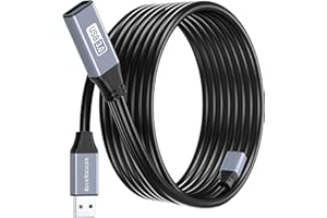 BlueRigger USB 3.0 Extension Cable (15FT, Active, 5 Gbps, Type A Male to Female Adapter Cord) - Long USB Repeater Extender fo