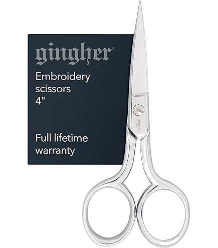 Fiskars Gingher 01-005271 Large Handle Embroidery Scissors, 4-Inch