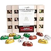 ANDY ANAND CHOCOLATIER European Dark Chocolate Bottles, Unique Flavor, Filling with Non Alcoholic, Traditional Recipe and Assorted Flavors, Imported Chocolates, Wooden Gift Boxed (18 Pcs 8.74 Oz)