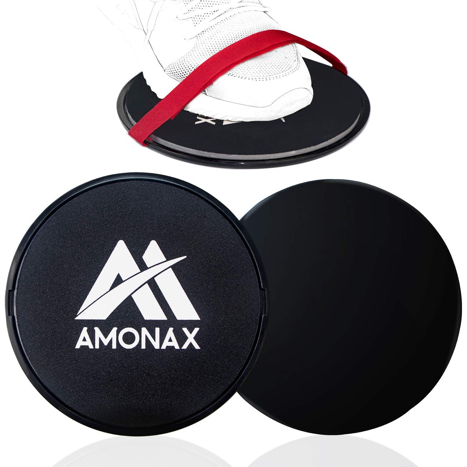 Amonax Sliders for Fitness - Dual-Sided Sliders - Core Sliders for Exercise, Fitness, Gym - Sliding Discs for Abdominal Training Exercises on Carpet or Wooden Floors - Sports Sliders for Home Training