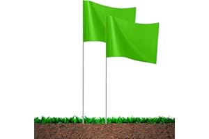 JIZHGRAD Green Marking Flags, 20 Pack Marker Flags, 15x4x5 Inch Lawn Flags, Boundary Flags Dog Training Flags for Yard Flags, Invisible Fence Flags, Survey Flags, Landscape Flags, Sprinkler Flags,