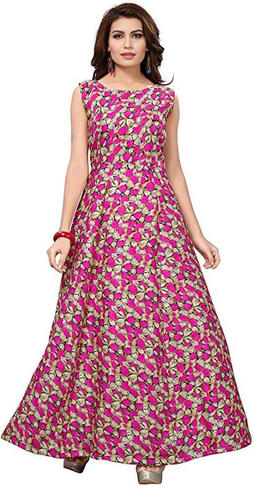 Clothfab Women's Cotton a line Salwar Suit Set (1002-5_Pink_Free Size)
