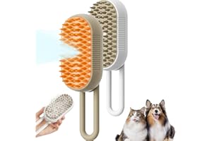 MUCPAD Steam Brush for Dogs, Pet Spritz Defur Comb, Spritz Defur Comb for Cats, Pet Spray Hair Removal Comb – Deshedding, Massaging & Cleaning for Cats & Dogs (2PC-Mix)