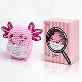 Roqei Crochet Axolotl Mini Handmade Gift - Emotional Inspirational Motivational Present with Uplifting Message, Birthday Easter Basket Stuffers for Women Men