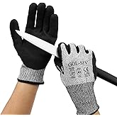 GOL-SIV ANSI A9 Cut Resistant Gloves,Cut Resistant Work Gloves,Cut Proof Gloves Nitrile Coated For Metal Fabrication,Woodworking, Construction,Touch Screen,Large