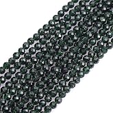 GEM-Inside 3mm Green Sandstone Gemstone Faceted Spacer Small Beads for Jewelry Making 15"