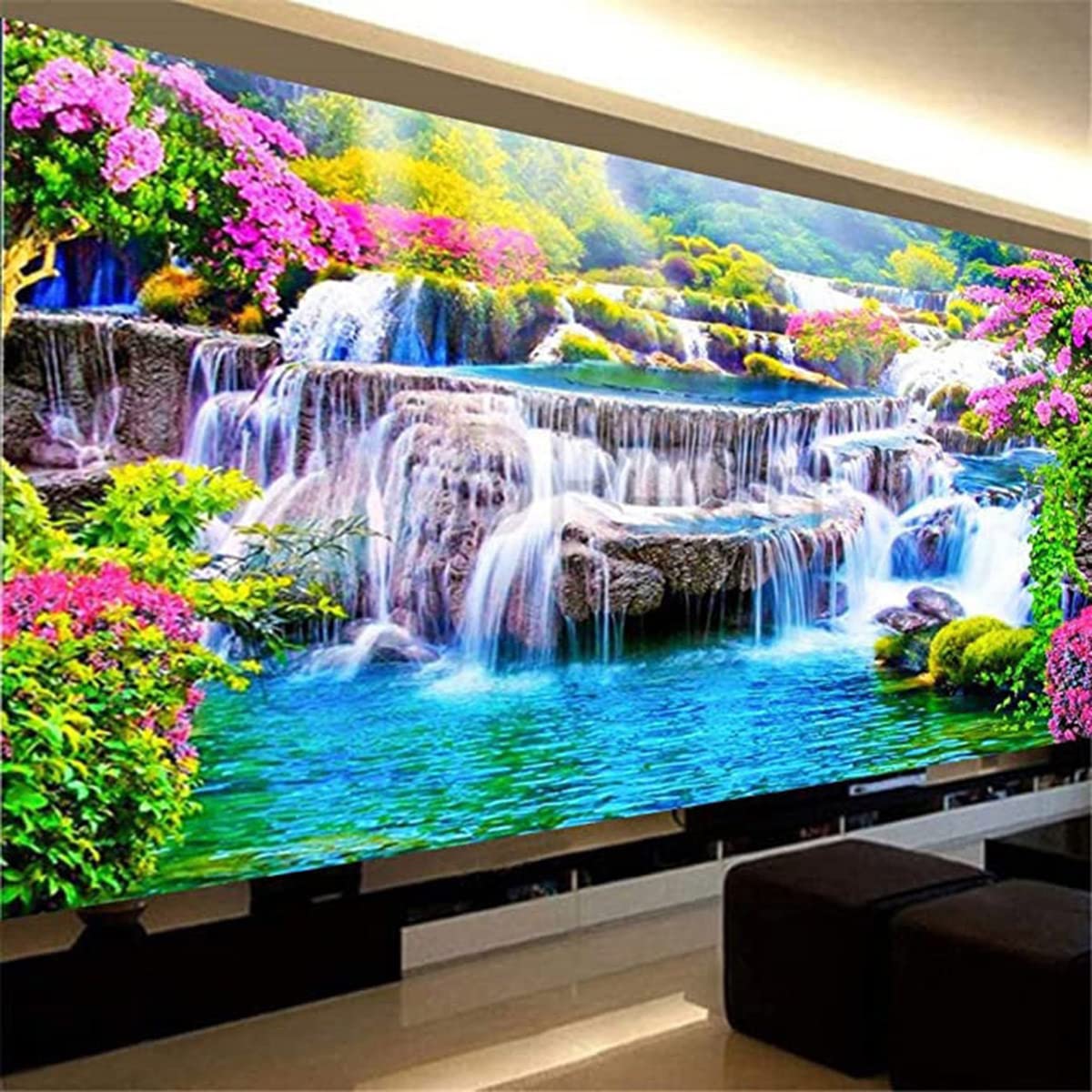 Instarry DIY 5D Diamond Painting Full Drill Landscape Painting Mosaic Crystal Embroidery Living Room Bedroom Wall Decor Art Set 59.1x23.6 inch