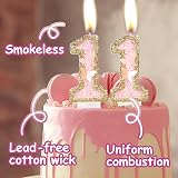 mciskin Pink Gold Butterfly 10th Birthday Candles Set 2 pcs Numeral 1 & 0 view 2