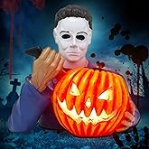 Bulex LED Scary Killer Figure Horror Movie Statue Garden Gnomes Halloween Props Pumpkin Decoration Outdoor Resin Statues