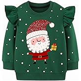 Balkorith Toddler Girls Christmas Sweatshirt Ugly Sweater Kids Reindeer Pullover Long Sleeve Xmas Clothes Tops 2-7Years