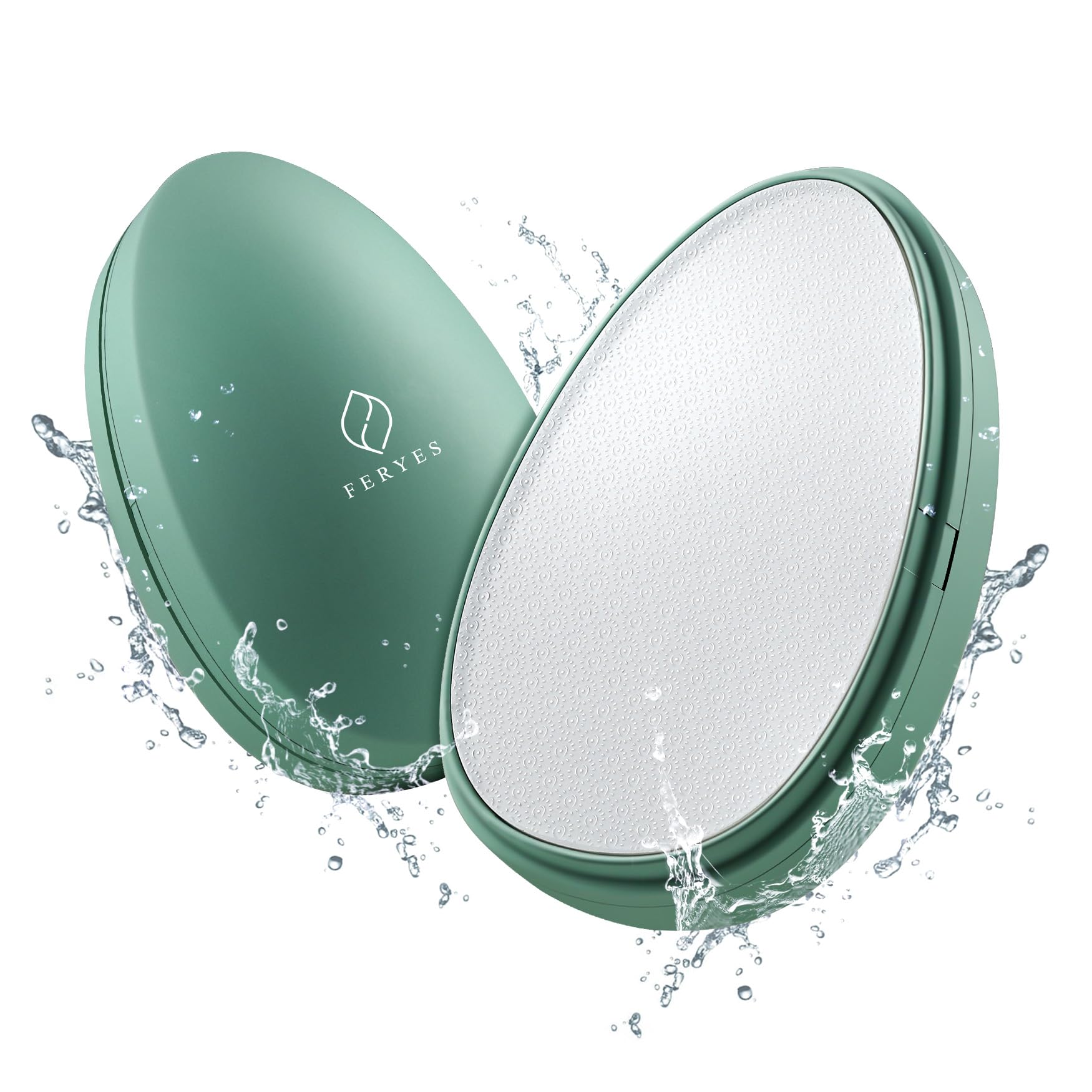 FERYES Glass Foot File Callus Remover - Foot Scrubber with Cover, Glass Pedi Egg Feet Pumice Stone - Professional Pedicure Heel Shaver for Smooth, Silky Feet