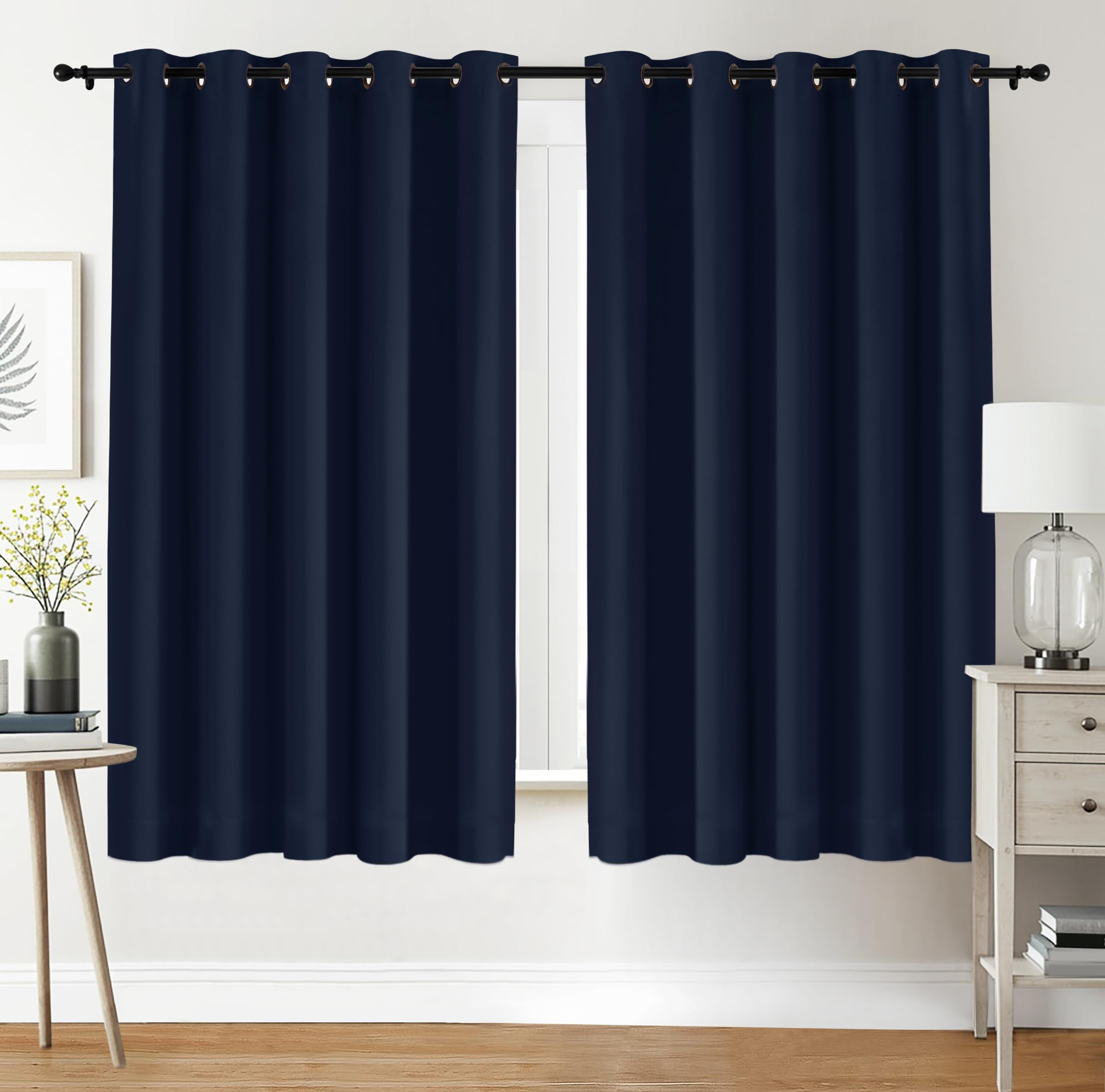 Utopia Bedding Blackout Curtains Grommet Thermal 2 Panels Drapes [Navy, 66 x 72 Inches] Sound Insulated Curtain for Bedroom and Living Room — image 1