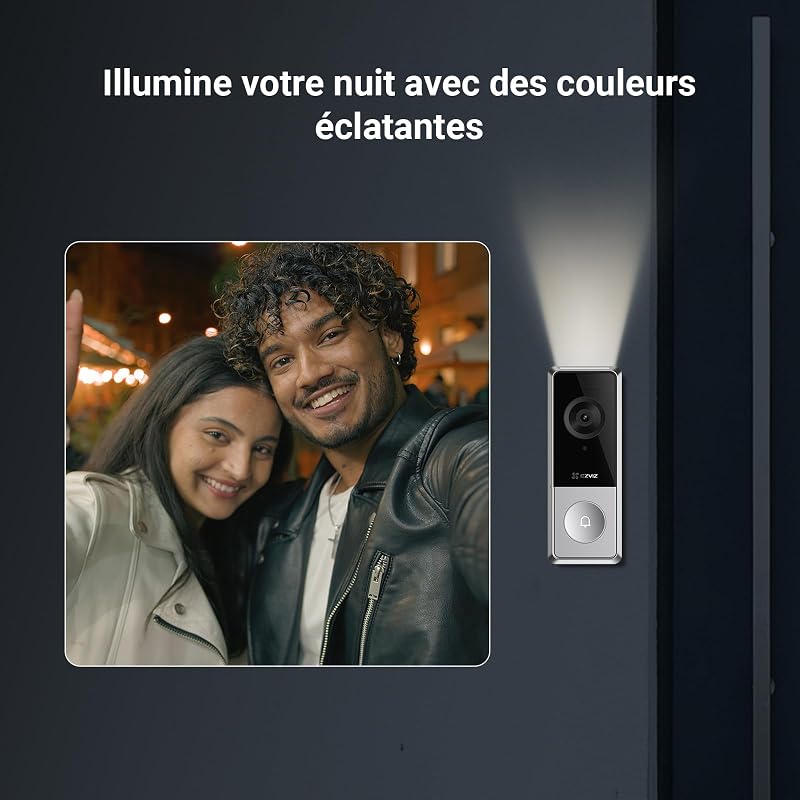 5MP Sonnette sans Fil Exterieur Etanche avec Caméra et Carillon CP8