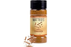 Matteo's Cinnamon Sugar Powder Topping – Ground Spice for Hot Beverages, Coffee, Lattes, Teas, and Desserts – Aromatic, All-P