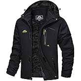 MAGCOMSEN Men's Winter Coats Water Resistant Ski Snow Jacket Warm Fleece Jacket Parka Raincoats With Hood Multi-Pockets