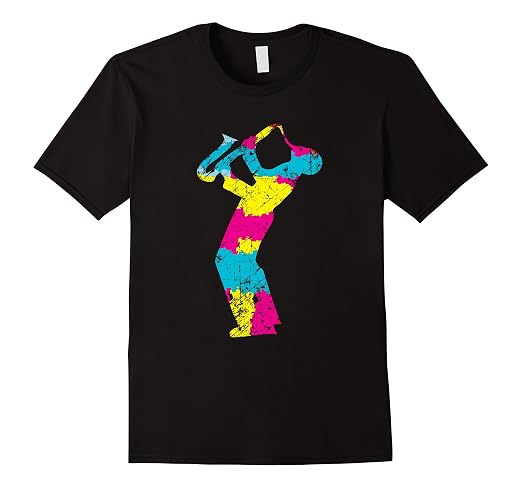 Mens Modern Style Jazz Musician T-shirt 2XL Black
