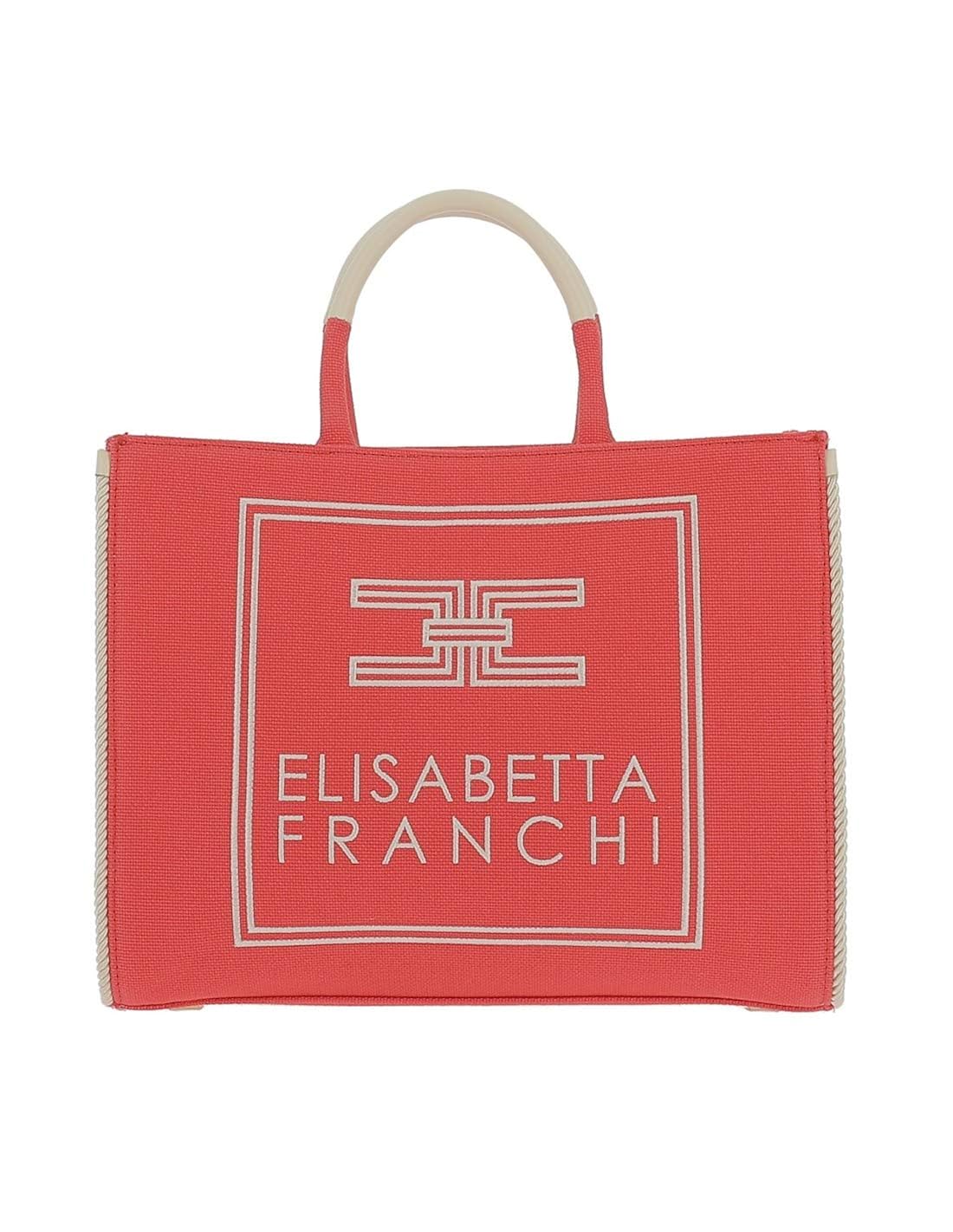 Elisabetta Franchi BORSA CANVAS CON INSERTI IN ECOPELLE Scarpe e borse  urban-earth.co.uk