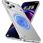 GRECAZO Magnetic Ultra Thin Frosted Designed for iPhone 17 Pro Max Frameless Case 6.9 inch [Compatible with MagSafe] Slim Minimalist Lightweight Matte Hard Cover Protective Borderless Case- Silvery