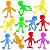 POPLAY 60PCS Smile Face Bendable Man, Stretchy Figures Party Favors Gooey Bendy Fidget Toys for Stress Relief, Classroom Exchange Prizes, Birthday Goodie Bag Stuffers