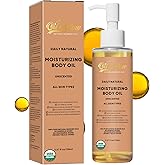 USDA Certified 100% Organic Pure Natural Hydrating Body Oil After Shower With Coconut, Jojoba, Olive & Almond Non-Greasy Moisturizing Oil For Women & Men Dry Skin 5.07 fl oz/150ml - Unscented